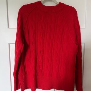 Aerie Red Cable Knit Sweater